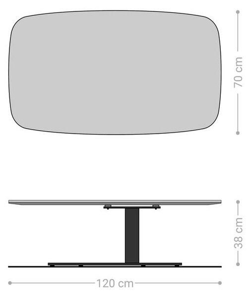 DELIFE Konferenční stolek Edge Boot 120x70 cm keramika Laminam® Emperador Extra Lucidato tmavě hnědá Vibany nerezová ocel broušená
