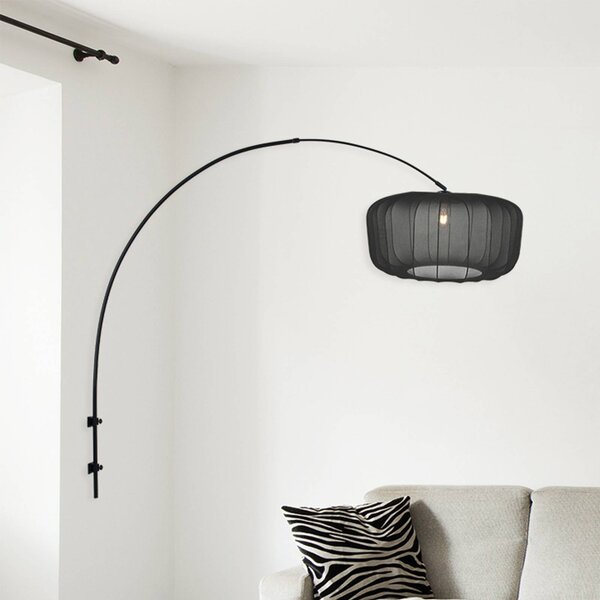 Steinhauer Nástěnné světlo Sparkled Light 4410ZW, černá/černý nylon, E27, Černá, Obývací pokoj / jídelna, kov, Moderní