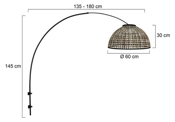 Steinhauer Nástěnné světlo Sparkled Light 4407ZW černá/bambus černý/přírodní, Černá, Obývací pokoj / jídelna, kov