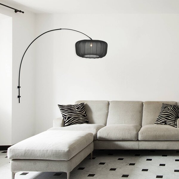 Steinhauer Nástěnné světlo Sparkled Light 4410ZW, černá/černý nylon, E27, Černá, Obývací pokoj / jídelna, kov, Moderní