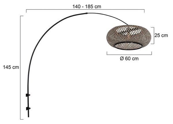 Steinhauer Nástěnné světlo Sparkled Light 4405ZW, černá/bambusová černá, E27, Černá, Obývací pokoj / jídelna, kov