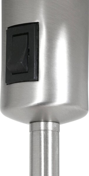 Mexlite Stolní lampa Noor, ocel/bílý len, výška 50 cm, E27, Hliník / šedá / zinek, Obývací pokoj / jídelna, kov