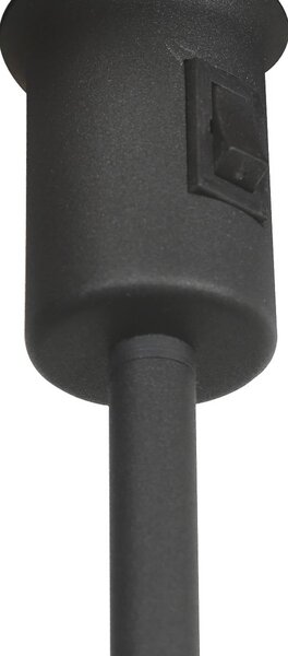 Mexlite Stolní lampa Noor, černá/bílý plátno, výška 50 cm, E27, Černá, Obývací pokoj / jídelna, kov