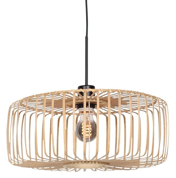 Steinhauer Závěsné světlo Sparkled Light, černá/přírodní bambus, Ø 40 cm, stmívatelný, Světlé dřevo, Obývací pokoj / jídelna, Bambus