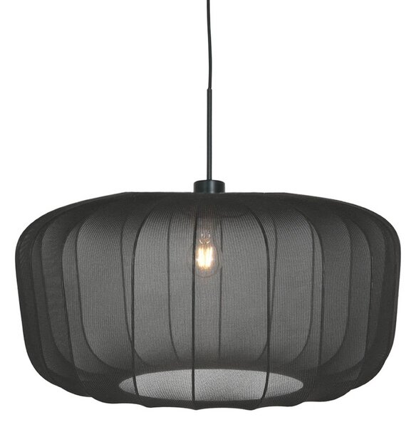 Steinhauer Závěsné světlo Sparkled Light, černý nylon, Ø 60 cm, E27, stmívatelný, Černá, Obývací pokoj / jídelna, Textil / tkanina / hedvábí, Moderní
