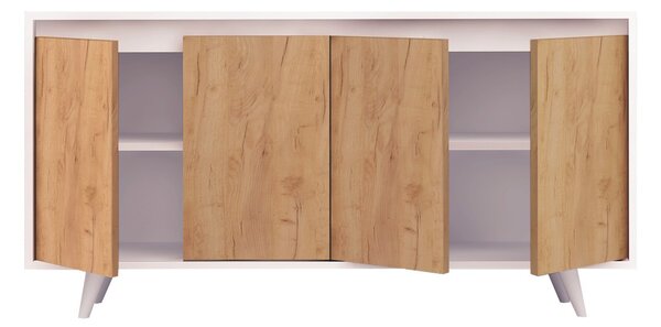 Skříňka Noga (dub + bílá). Akce -20%