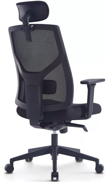 Kancelářská ergonomická židle ARES s podhlavníkem — síť, černý plast, nosnost 120 kg