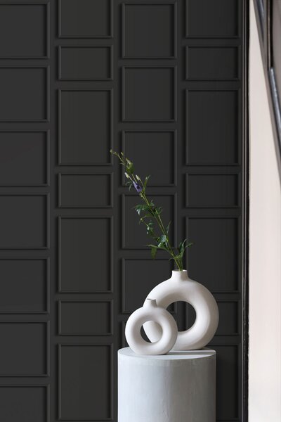 Vliesová tapeta na zeď, černá, 3D efekt obložení, 347861, 3D Reflections, Origin
