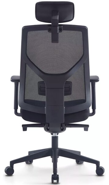 Kancelářská ergonomická židle ARES s podhlavníkem — síť, černý plast, nosnost 120 kg