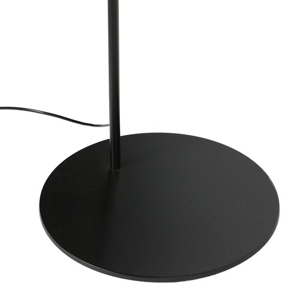 Anne Light Obloukové svítidlo Curve, černé, stínidlo na lampu z bambusového proutí, Ø 60 cm, Černá, Obývací pokoj / jídelna, kov