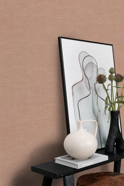 Vliesová tapeta na zeď, imitace látky, růžová, 348013, 3D Reflections, Origin