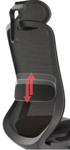 Kancelářská ergonomická židle BESSEL s podhlavníkem — síť, černý plast, nosnost 120 kg, černá