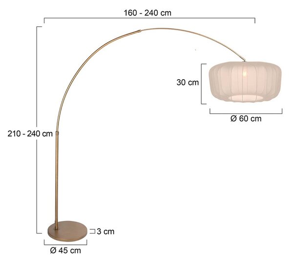 Steinhauer Stojací lampa Sparkled Light, bronzová/krémový nylon, 240 cm, Bronz / starožitná mosaz, Obývací pokoj / jídelna, kov, Moderní