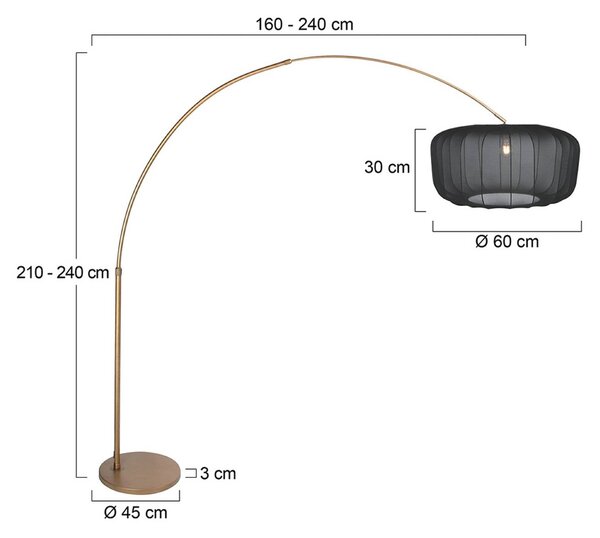 Steinhauer Stojací lampa Sparkled Light, bronzová/černý nylon, 240 cm, Bronz / starožitná mosaz, Obývací pokoj / jídelna, kov, Moderní