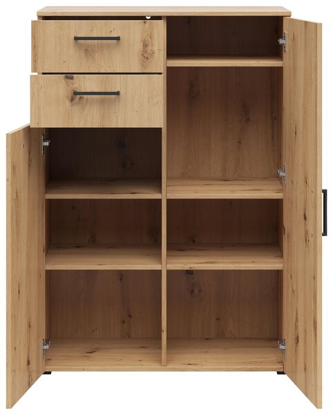 KOMODA, dub artisan, 80/115/40 cm Carryhome - Široké komody