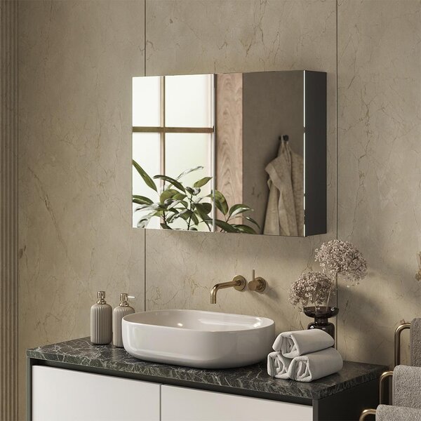 Koupelnová zrcadlová skříňka Vicco Lavia Antracit 80 x 60.2 cm, Model 66096