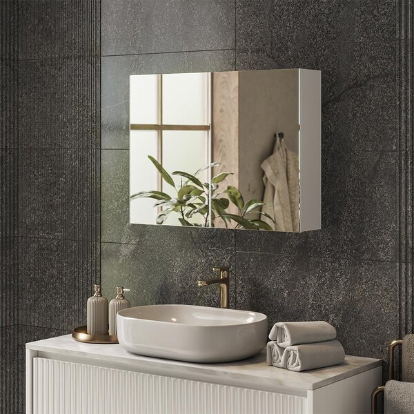 Koupelnová zrcadlová skříňka Vicco Lavia Bílá 80 x 60.2 cm, Model 66094