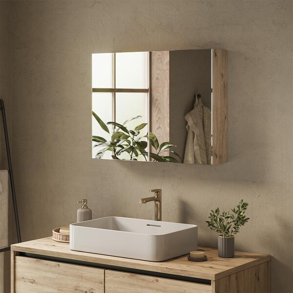 Koupelnová zrcadlová skříňka Vicco Lavia Řemeslný dub 80 x 60.2 cm, Model 66095