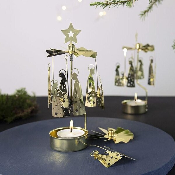 Rotující svícen Gold Holy Family
