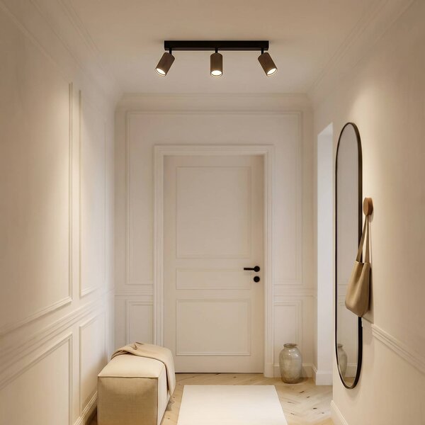 TK Lighting Stropní bodové světlo Tune, 3 žárovky, hnědé, kovové, délka 66 cm, stmívatelný, Hnědá / rez, Obývací pokoj / jídelna, Hliník