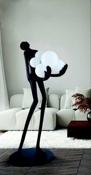 Azzardo AZ4985 - Stojací lampa ATLAS 6xE14/50W/230V 180 cm pryskyřice