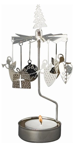 Rotující svícen Christmas Silver