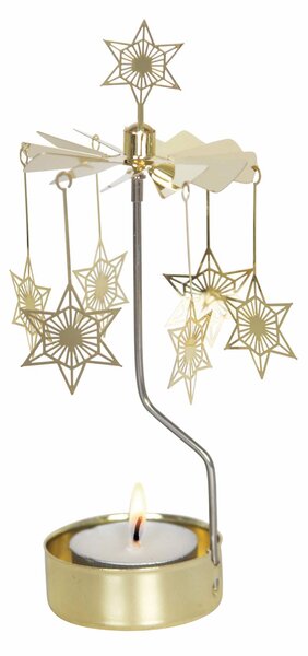 Rotující svícen Art Deco Star Gold