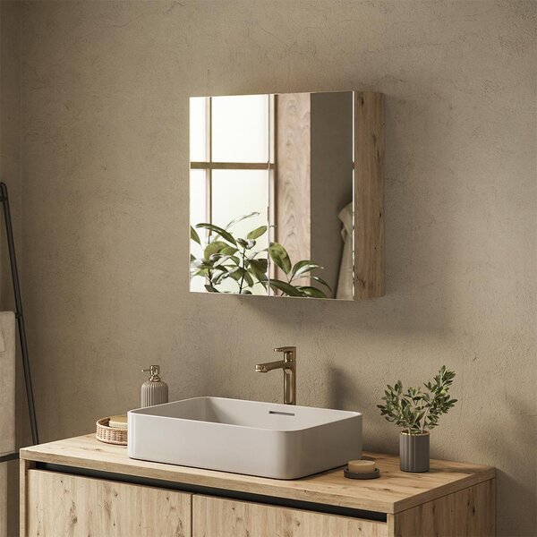 Koupelnová zrcadlová skříňka Vicco Lavia Řemeslný dub 60 x 60.2 cm, Model 66087