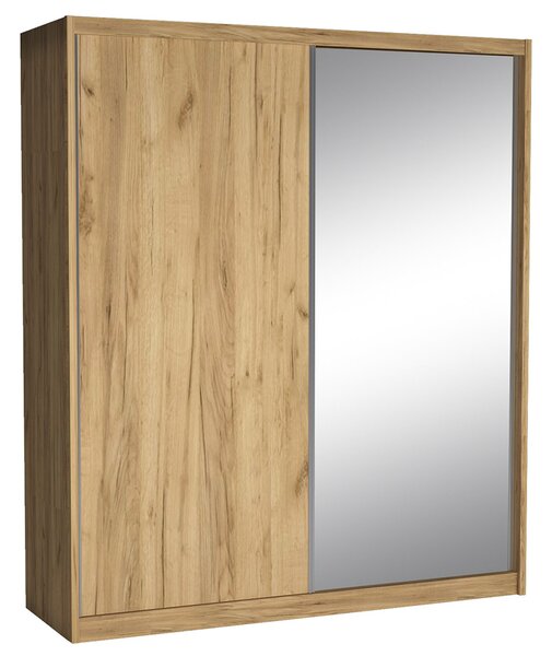 Šatní skříň MACI | 208 cm | se zrcadlem | kraft zlatý
