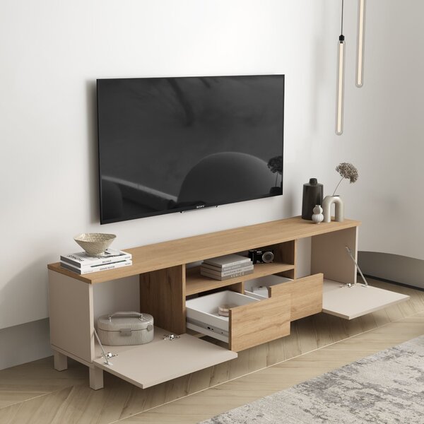 TV stolek/skříňka Moony Md1 (písková + dub). Akce -16%