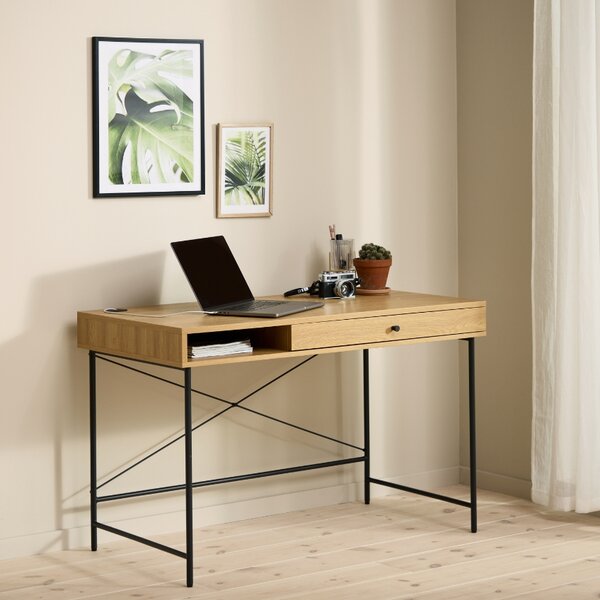 -25 % Dny MOMENTI– Unique Furniture Pracovní stůl Pensacola 120 x 60 cm s dubovým dekorem