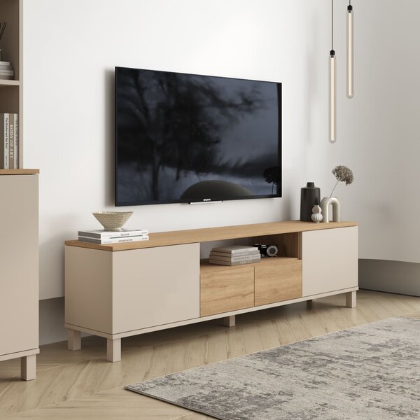 TV stolek/skříňka Moony Md1 (písková + dub). Akce -16%