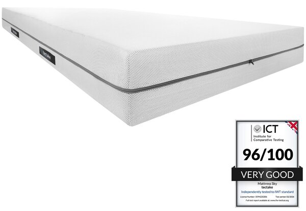 Tectake Matrace Sky 2v1, stupěň tvrdosti, 3D síťovina - 90 x 190 cm