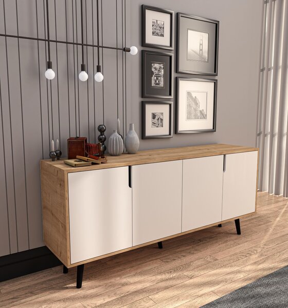 Skříňka Laktino (dub safírový + bílá). Akce -20%
