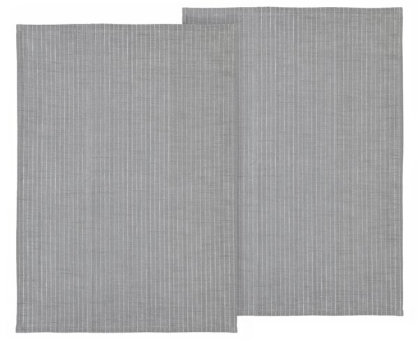 Södahl Sada dvou šedých bavlněných utěrek Stripes 70 x 50 cm