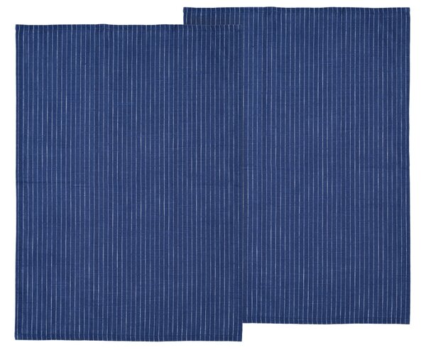 Södahl Sada dvou modrých bavlněných utěrek Stripes 70 x 50 cm