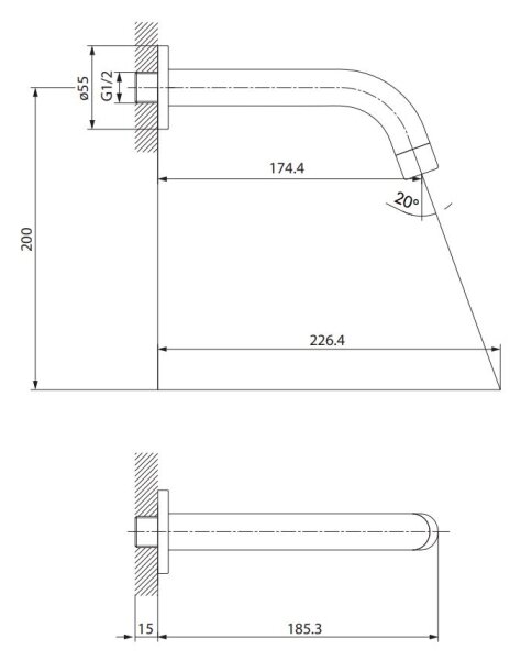Cersanit S951-554 - Výtoková hubice pro podomítkovou instalaci ZEN černá