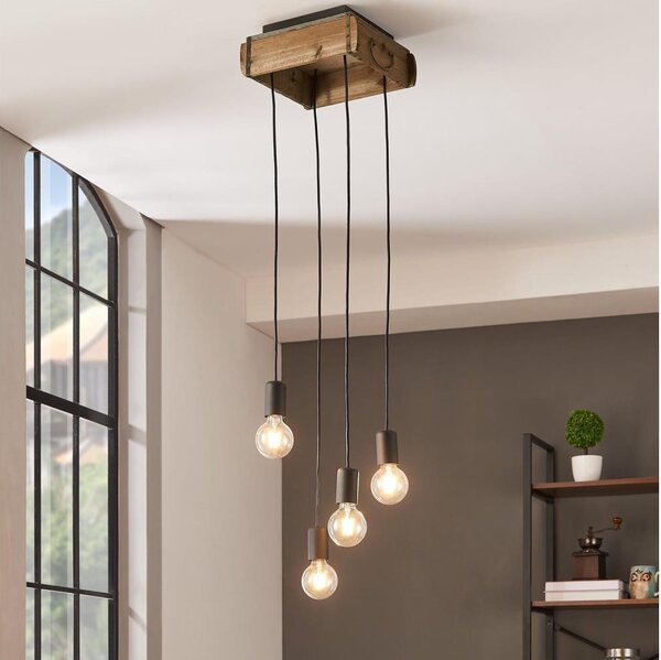 Eglo 43591 - Lustr na lanku WOOTTON 4xE27/40W/230V