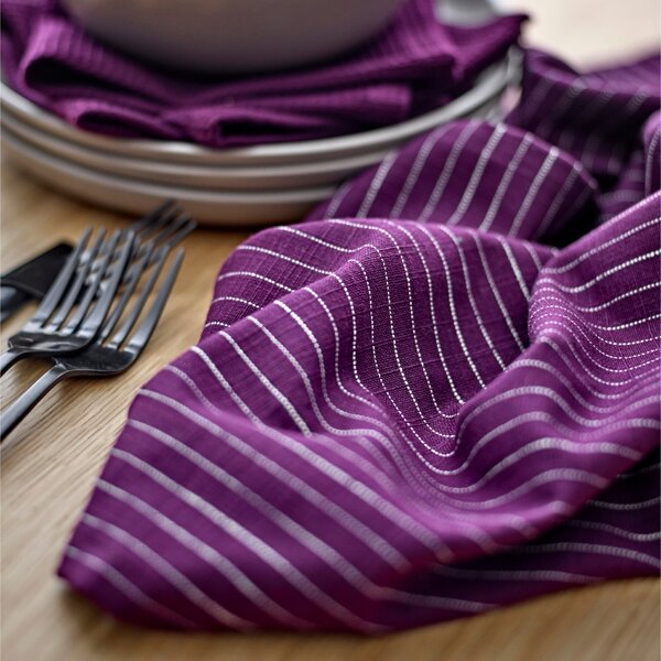 -25 % Dny MOMENTI– Södahl Sada dvou fialových bavlněných utěrek Stripes 70 x 50 cm