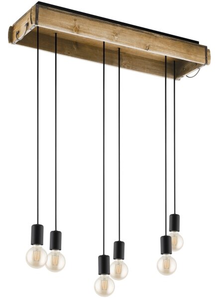 Eglo 43592 - Lustr na lanku WOOTTON 6xE27/40W/230V
