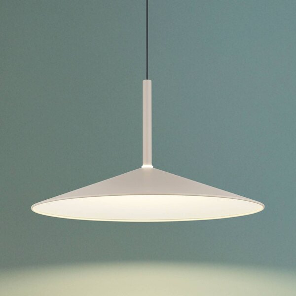 Globo LED závěsné světlo Lampone, písková barva, Ø 47 cm, kov, Soft-Lift, Krémová / jantar, Obývací pokoj / jídelna, kov, Moderní