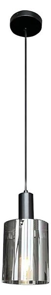 Lustr na lanku ARCADIA 1xE27/60W/230V pr. 13 cm černá/kouřová