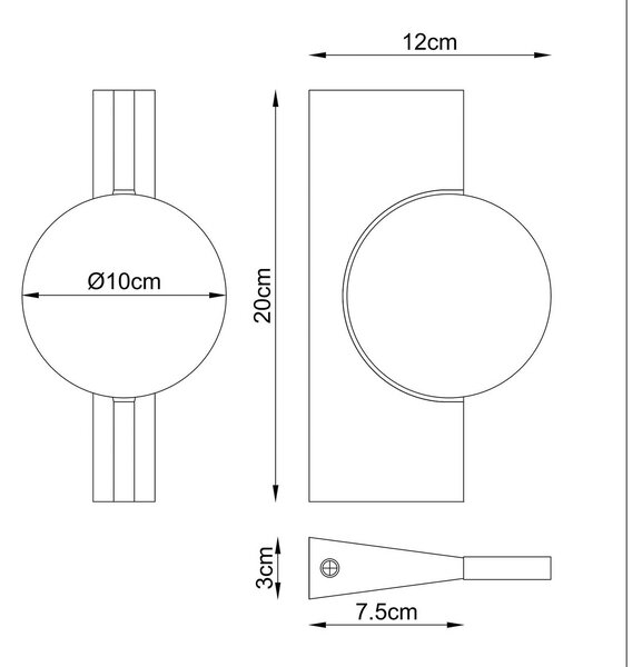 Globo LED nástěnné světlo Jasper, výška 20 cm, matný nikl, kov, Hliník / šedá / zinek, Obývací pokoj / jídelna, kov, Moderní
