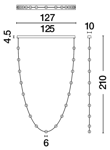 Kovové závěsné LED světlo Nova Luce Alcinoe 127 cm
