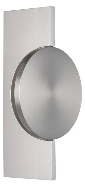 Globo LED nástěnné světlo Jasper, výška 28 cm, matný nikl, kov, Hliník / šedá / zinek, Obývací pokoj / jídelna, kov, Moderní