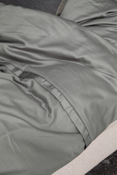 POVLEČENÍ, satén, šedá, 135/200 cm Schöner Wohnen - Online Only povlečení, Online Only