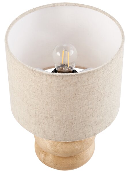 Stolní lampa BETWA Mangové dřevo Světle hnědá