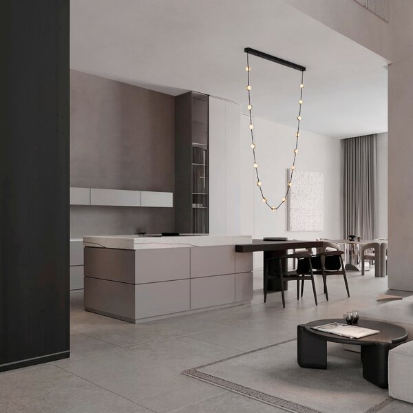 Kovové závěsné LED světlo Nova Luce Alcinoe 127 cm