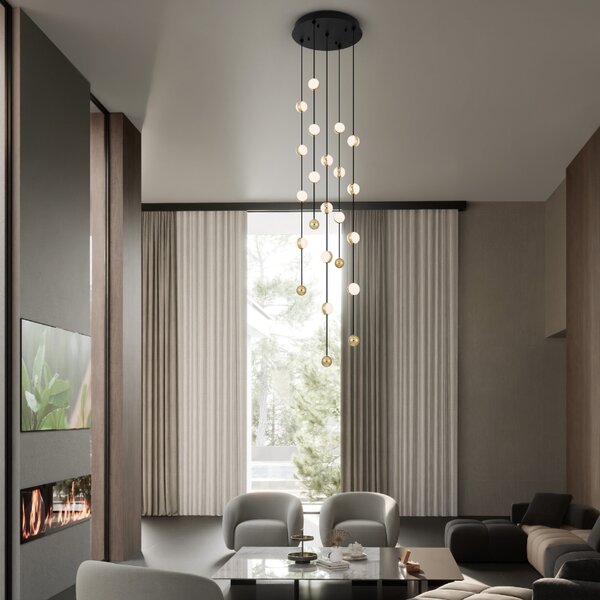 Kovové závěsné LED světlo Nova Luce Alcinoe 38 cm