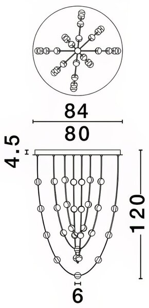 Kovové závěsné LED světlo Nova Luce Alcinoe 84 cm